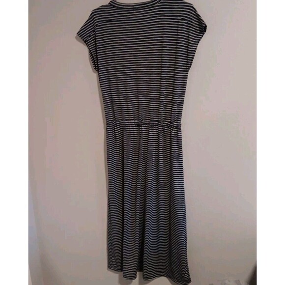 Gap S Small Sleeveless Maxi Dress Stretch Navy Blue White Stripe Beach - Picture 6 of 6